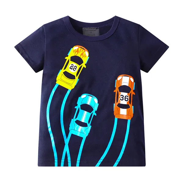 Boys Cartoon Print Short-sleeved T-shirt - Popopiestyle.com 