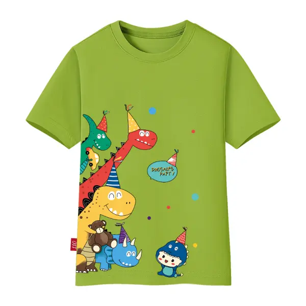 Boys Cartoon Print Short Sleeve T-shirt - Popopiestyle.com 