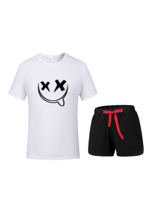 【12M-9Y】Children's Two-piece Suit Short-sleeved Shorts