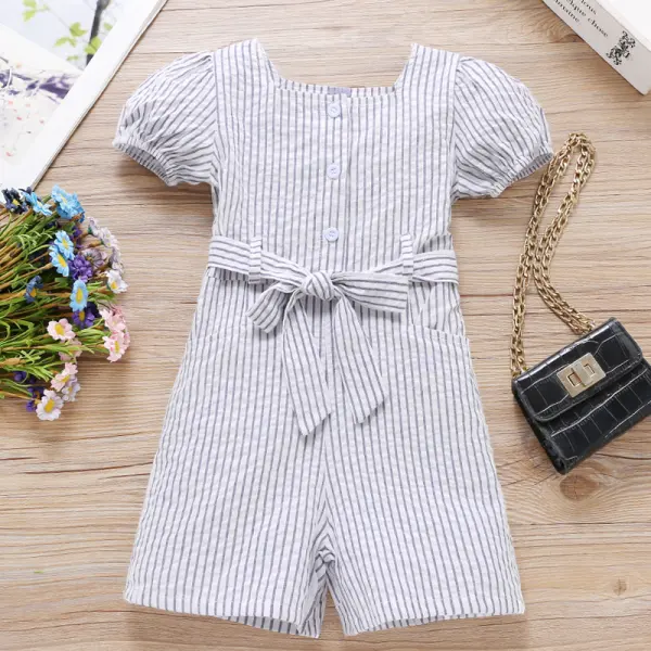 【18M-7Y】Girl Sweet Striped Short Sleeve Jumpsuit - Popopiestyle.com 