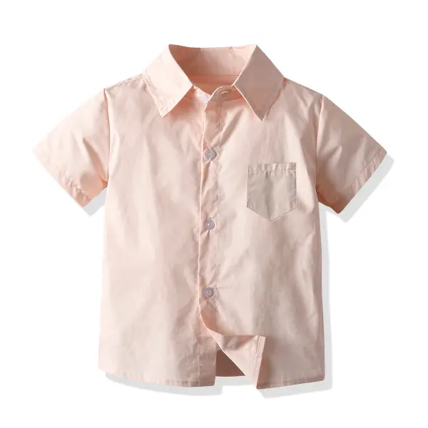 【12M-7Y】Boys Casual Short Sleeve Shirt - Popopiestyle.com 