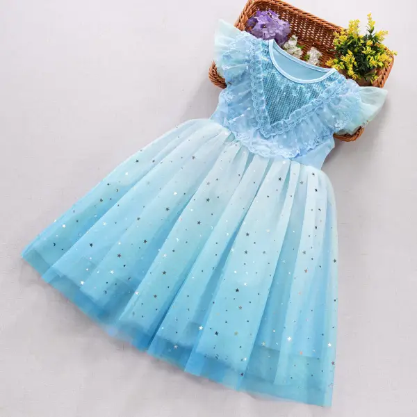 【3Y-11Y】Big Girl Gradient Puffy Dress - Popopiestyle.com 