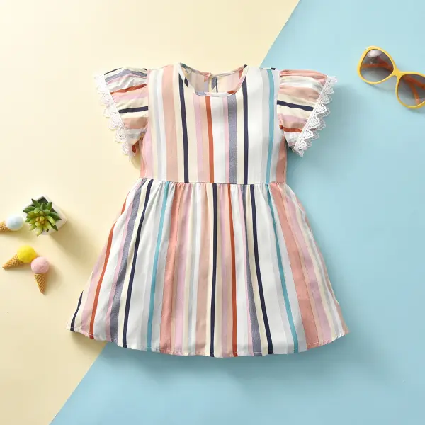 【12M-5Y】Girls' Colorful Stripes Dress - Popopiestyle.com 