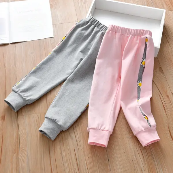 【18M-7Y】Girls Contrast Stitching Fashion Track Pants - Popopiestyle.com 