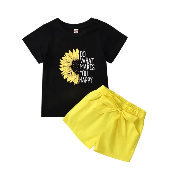 【18M-7Y】Girl's Sunflower Printed Suit - Popopiestyle.com 