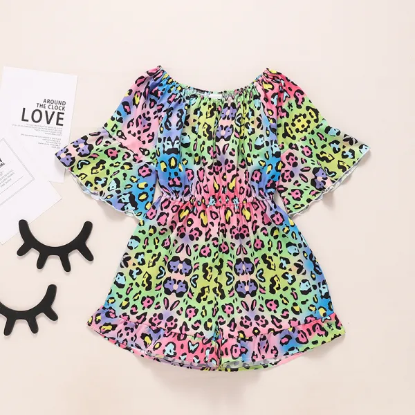 【90-130cm】Leopard Print Jumpsuit For Girls - Popopiestyle.com 