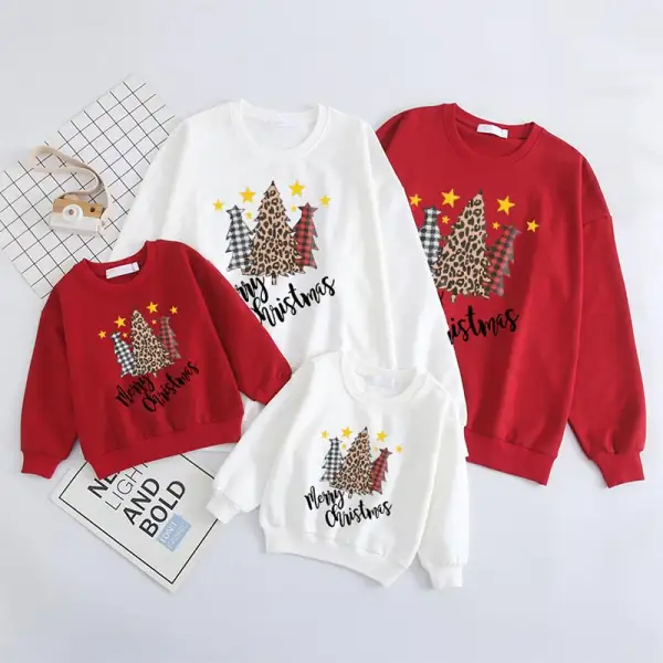 Casual Round Neck Long-Sleeved T-Shirt Family Matching Outfits - Popopiestyle.com 