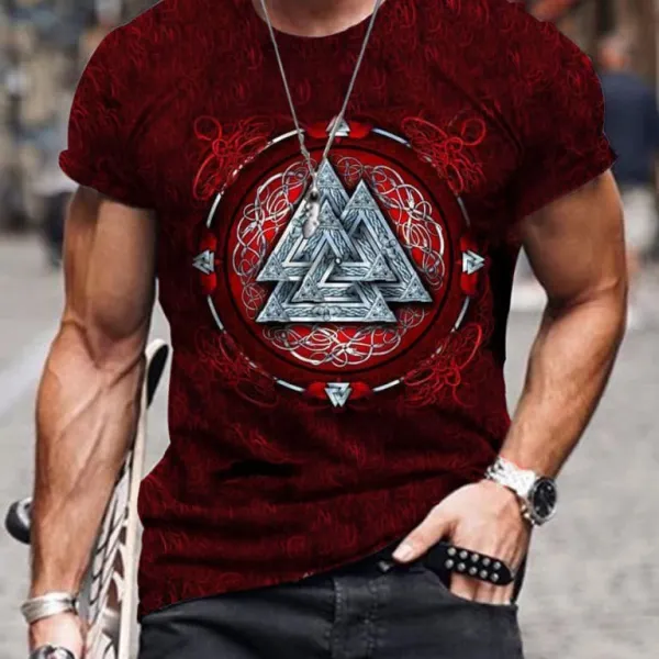 Designer Viking Warrior Badge Print T-shirt - Senttea.chimpone.com 