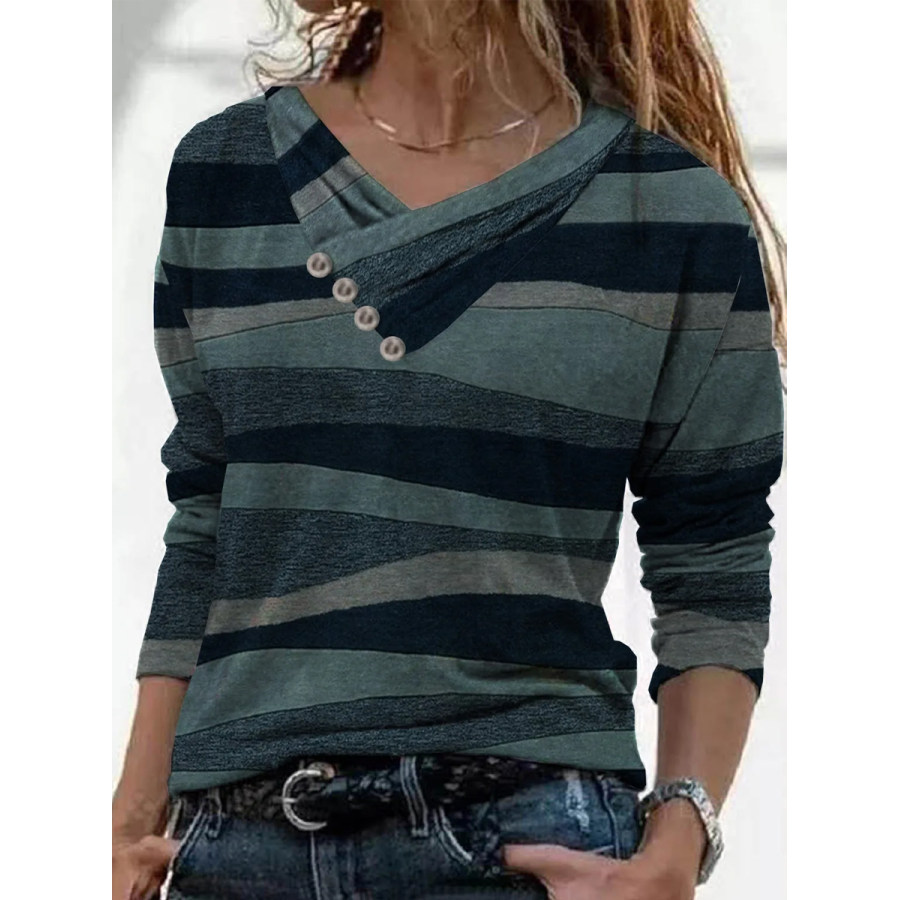 

Casual Print Crew Neck Long Sleeves T-shirt