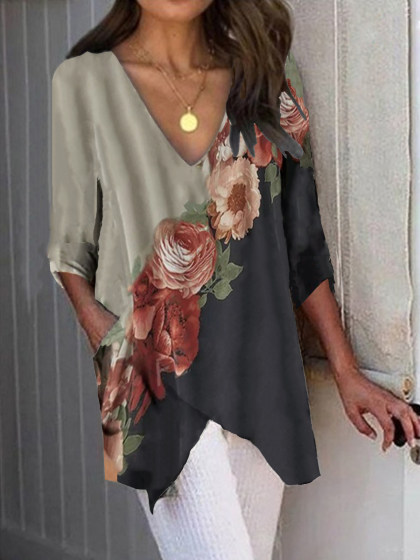 Fashion Color Block Printed Shirt