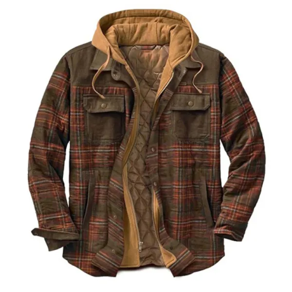 Mens Winter Plaid Thick Casual Jacket - Kalesafe.com 