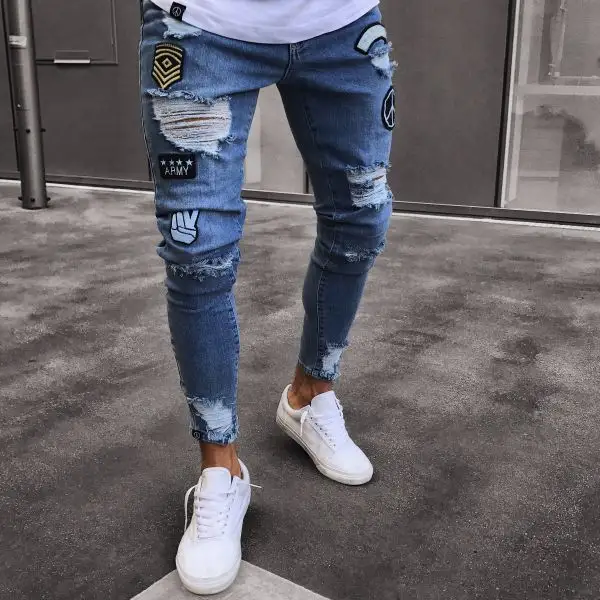 Fashion ripped hole  jeans HH034 - Woolmind.com 
