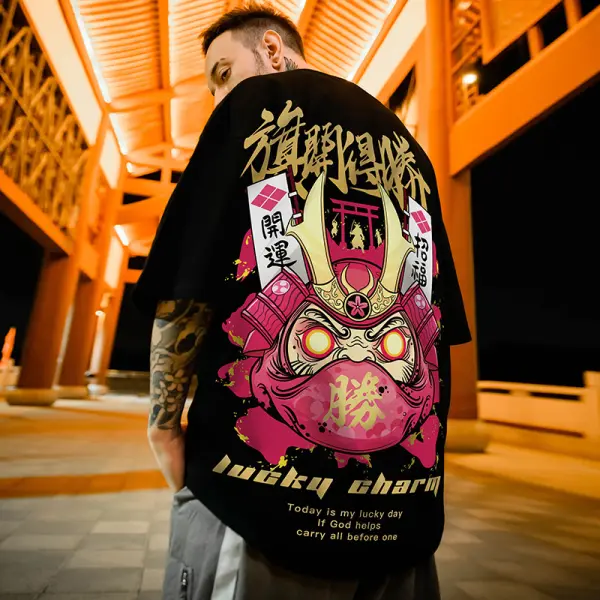 maglietta allentata con stampa etnica in stile cinese - Woolmind.com 