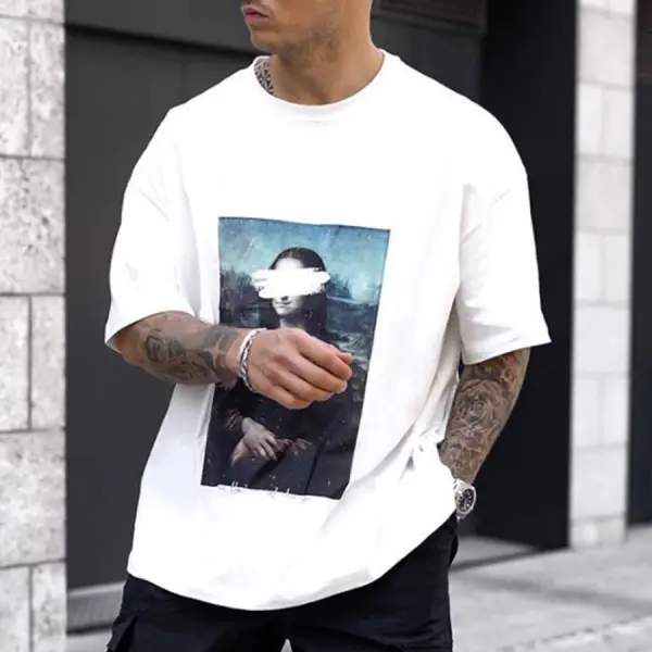 mona lisa picture streetstyle t-shirt pour hommes - Woolmind.com 