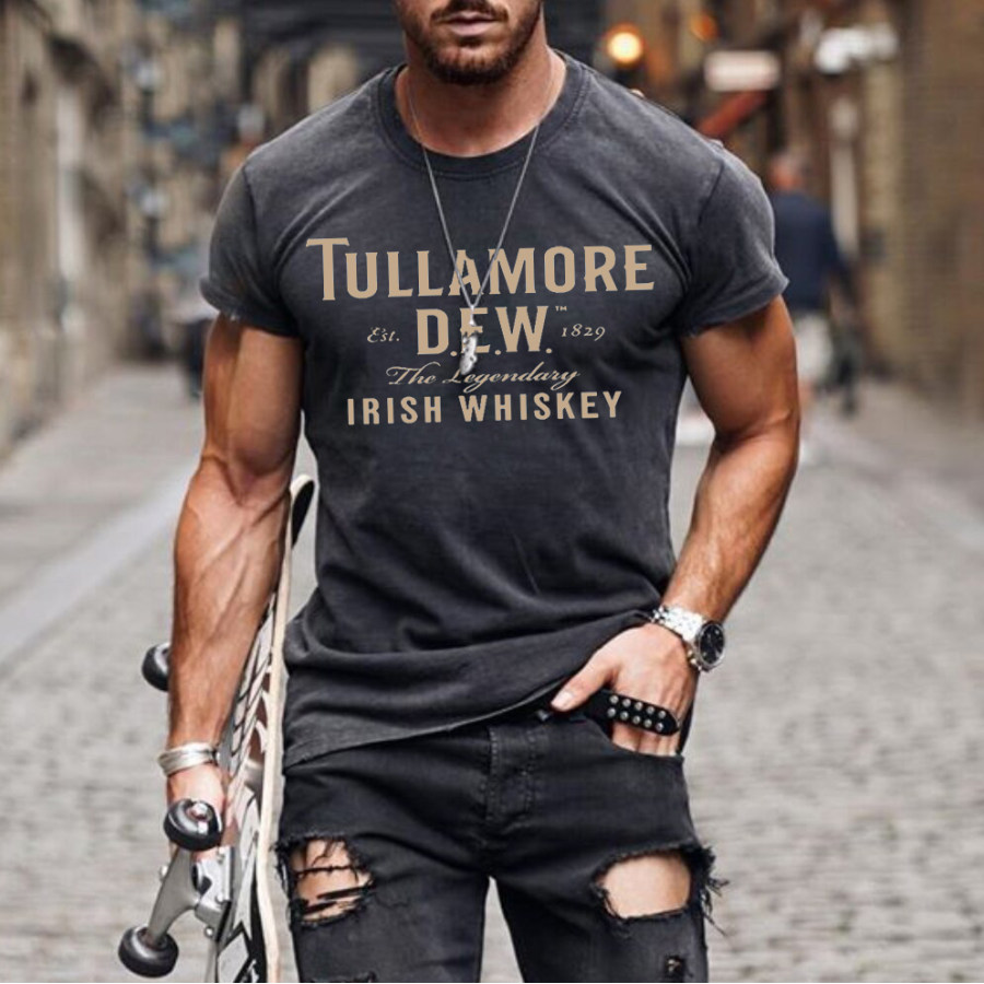 

Mens Tullamore Dew Irish Whiskey Print Casual T-shirt