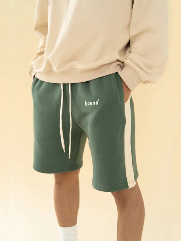 Green Striped Jogging Pants Fashion Casual Sports Shorts - Oasisjoy.com 