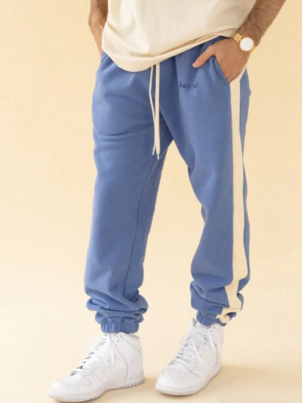 Blue Striped Jogging Pants Fashion Casual Sweatpants - Oasisjoy.com 