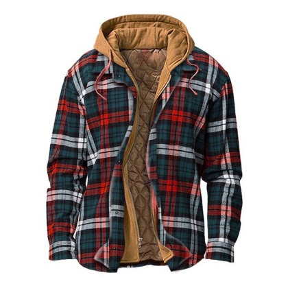 Chaqueta Informal Gruesa A Cuadros De Invierno Para Hombre