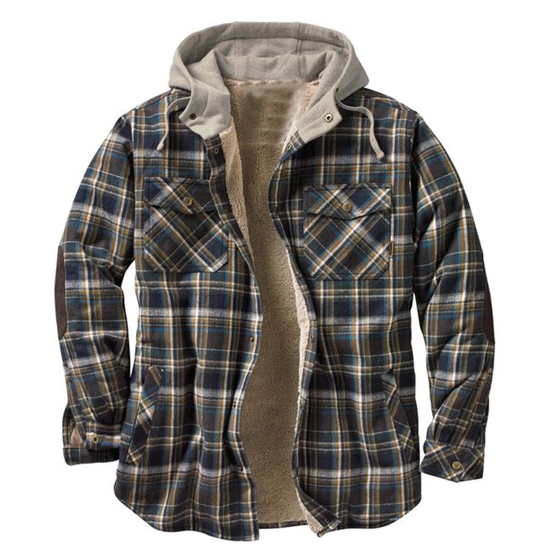 Mens Plaid Thick Woolen Chic Casual Jacket