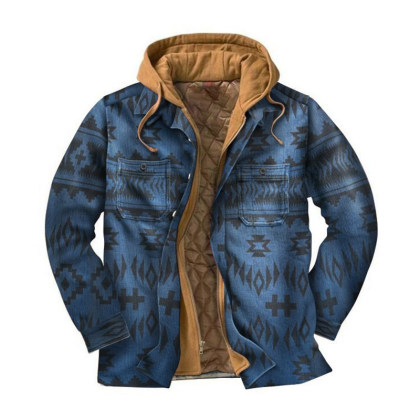 Jaqueta Casual Masculina De Xadrez De Inverno Grosso