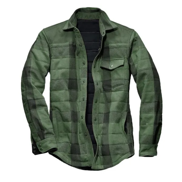 Mens Plaid Thick Plush Casual Jacket - Stormnewstudio.com 