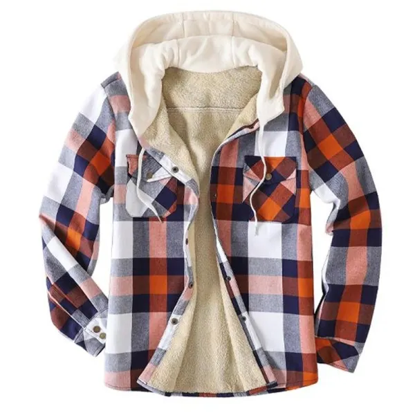 Mens Winter Plaid Thick Casual Jacket - Woolmind.com 