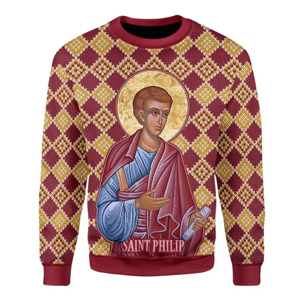 Men's Philip The Apostle Ugly Christmas Sweatshirt - Woolmind.com 