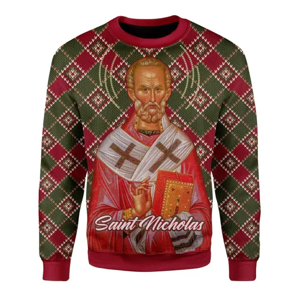 Herren Sankt Nikolaus Hässliches Weihnachts-Sweatshirt - Woolmind.com 