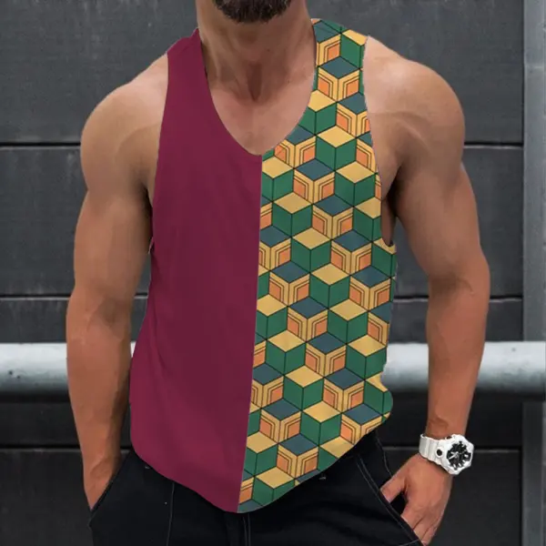 Men's Ghost Blade Print Casual Sports Vest - Faciway.com 