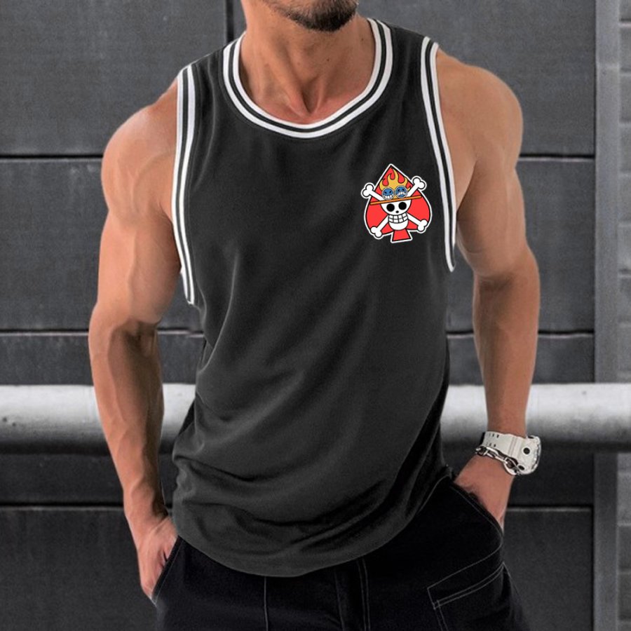 

Men's Anime One Piece Print Casual Sports Vest