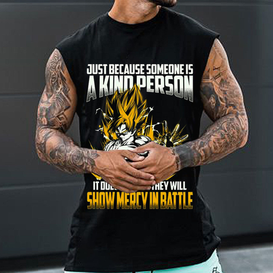 

Camiseta Sin Mangas Deportiva Y Fitness Sin Mangas Con Estampado De Goku Para Hombre
