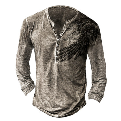 Mens Outdoor Tactical Eagle Print T-shirt