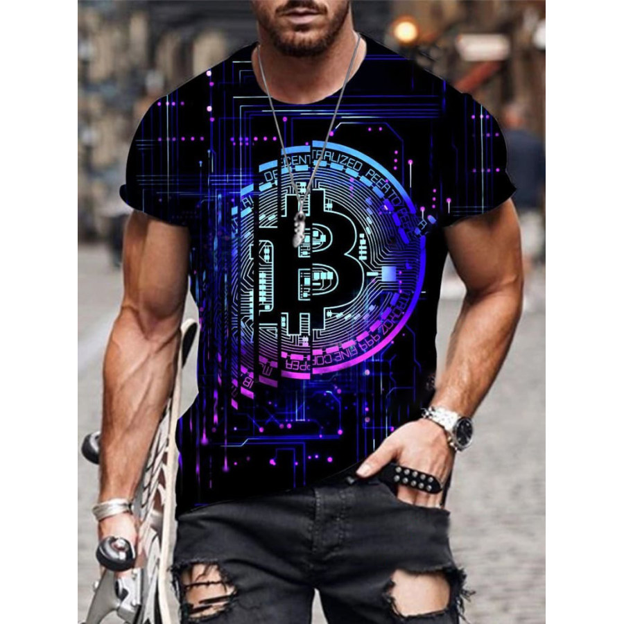 Designer Art Bitcoin Print T-shirt