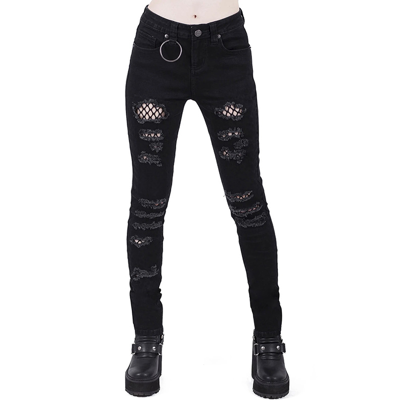 Womens Ripped Casual Chic Pants