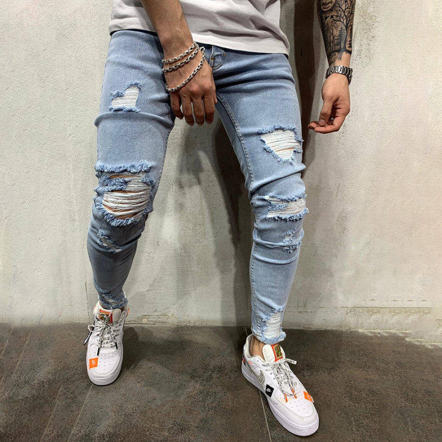 

Men's Casual Fashion Ripped Slim Fit Jeans