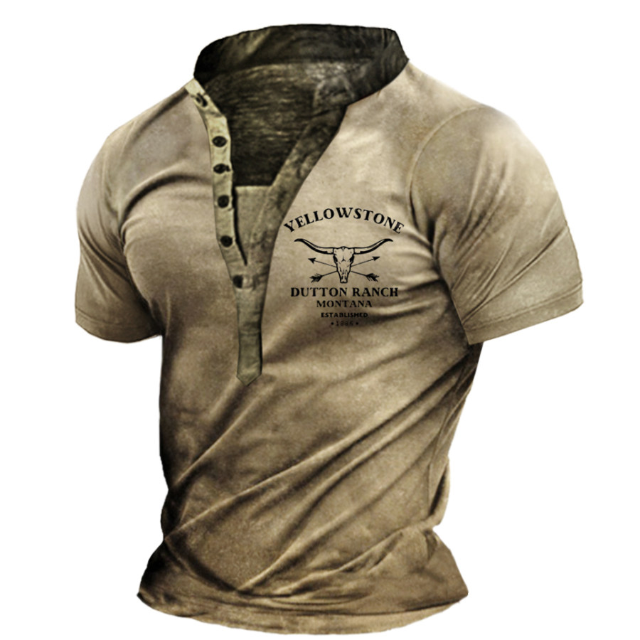 

Men's Vintage West Yellowstone V-Neck Short Sleeve T-Shirt