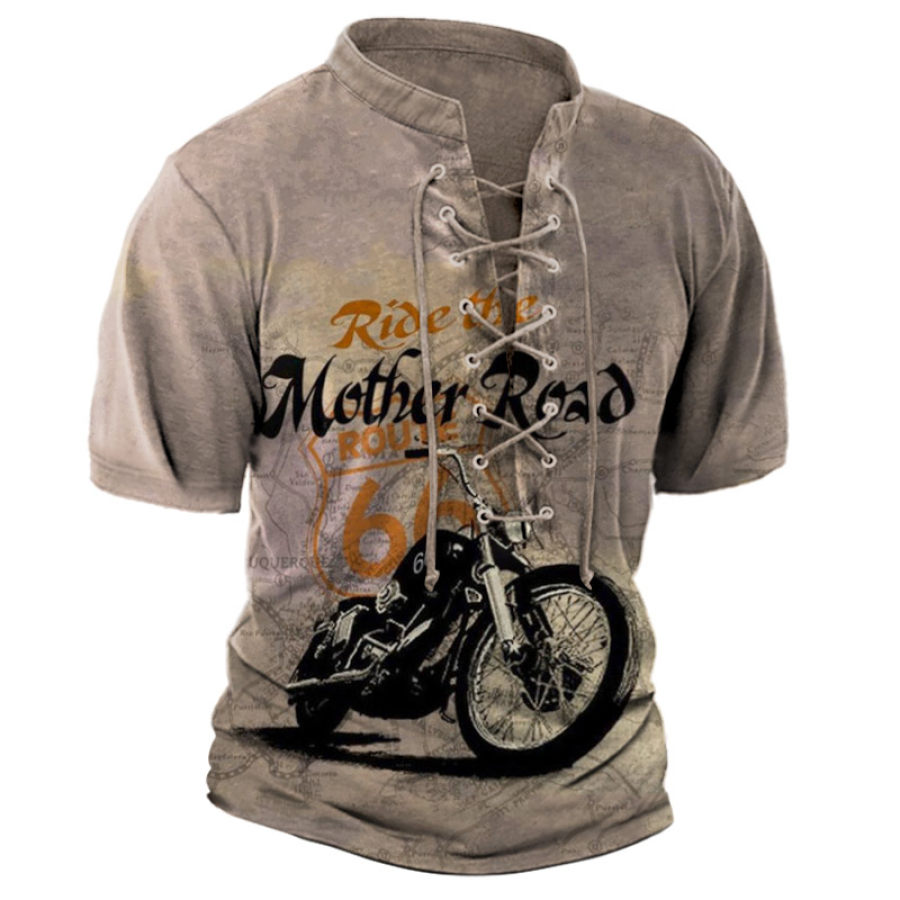 

Men's Outdoor Route 66 Motorcycle Lace-Up T-Shirt