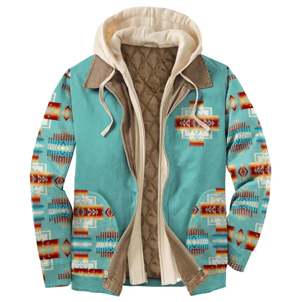 Men's Autumn & Winter Outdoor Casual Vintage Ethnic Hooded Jacket - Faciway.com 