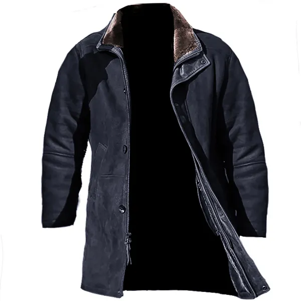 Men's Outdoor Mid-Length Double Layer Woolen Coat Jacket - Blaroken.com 