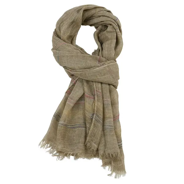 Men's Scarf Cotton Linen Ethnic Scarves Pashmina Fringed Long Shawl Stole Shawl Wrap - Cotosen.com