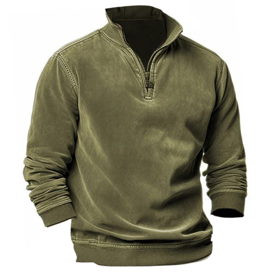 

Cord-Sweatshirts Für Herren Mit 1/4-Reißverschluss. Sport- Und Outdoor-Sweatshirts Für Den Täglichen Urlaub Lässige Frühlings- Und Herbstkleidung