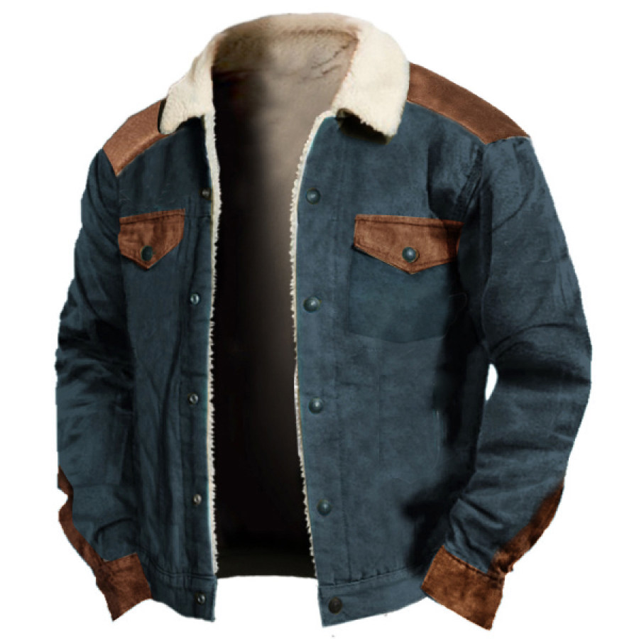 

Veste De Chemise En Daim Vintage Pour Hommes Manteaux épais Doublés De Velours Teddy Décontractés Pour L'extérieur