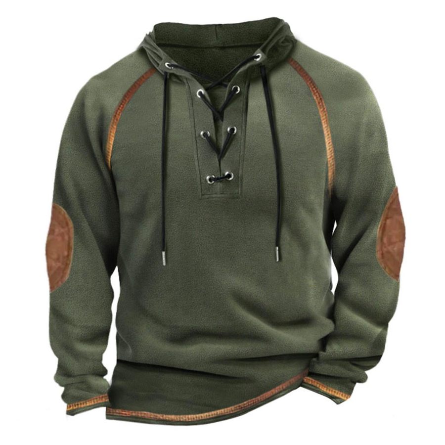 

Sweat à Capuche à Lacets En Polaire D'extérieur Chaud Et Décontracté Pour Hommes