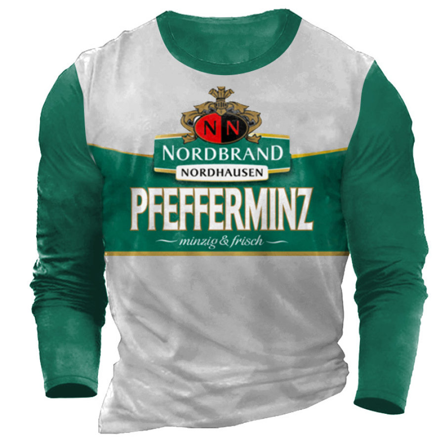 

Men's Nordbrand Pfeffi Print Fun Crew Neck Long Sleeve T-Shirt