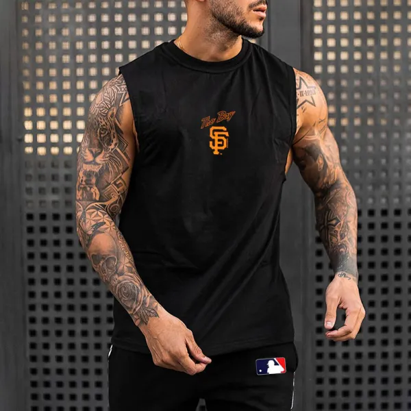 Men's MLB San Francisco Giants Printed Casual Sleeveless T-Shirt - Dozenlive.com 