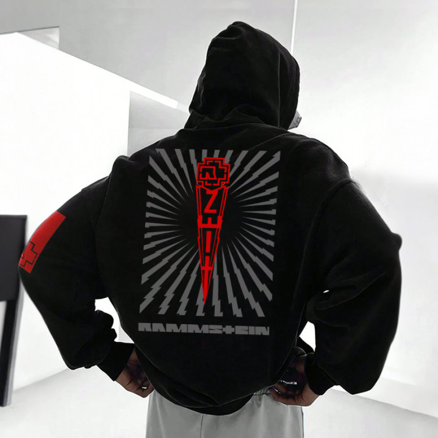 

Sudadera Con Capucha Informal Extragrande Y Holgada De Rammstein Rock Band Para Hombre