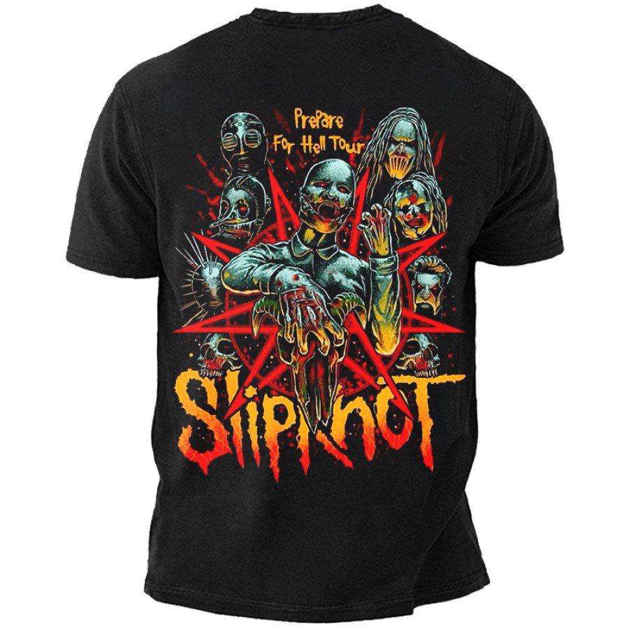 

Men's Slipknot 29th Anniversary Vintage Print Short Sleeve Casual T-shirt