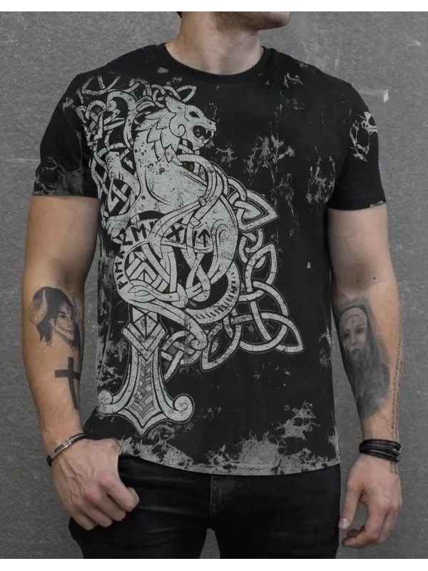Viking Digital Print 3D Printed T-shirt - Spiretime.com 