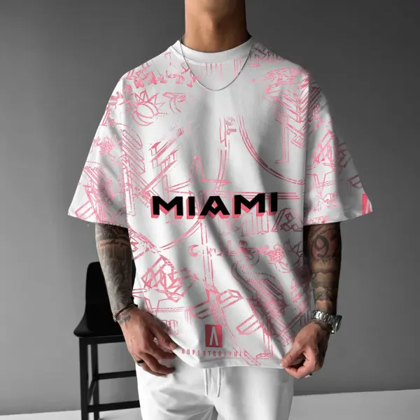 Miami Inter Print Oversized T-Shirt - Yiyistories.com 