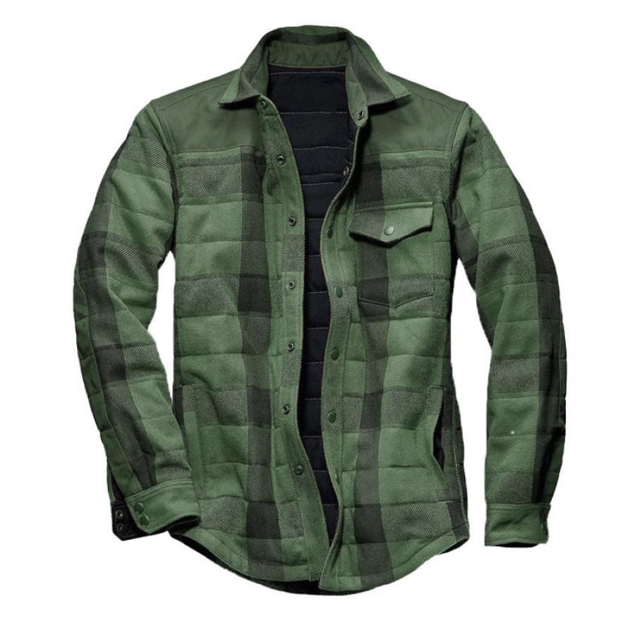 

Mens Plaid Thick Plush Casual Jacket